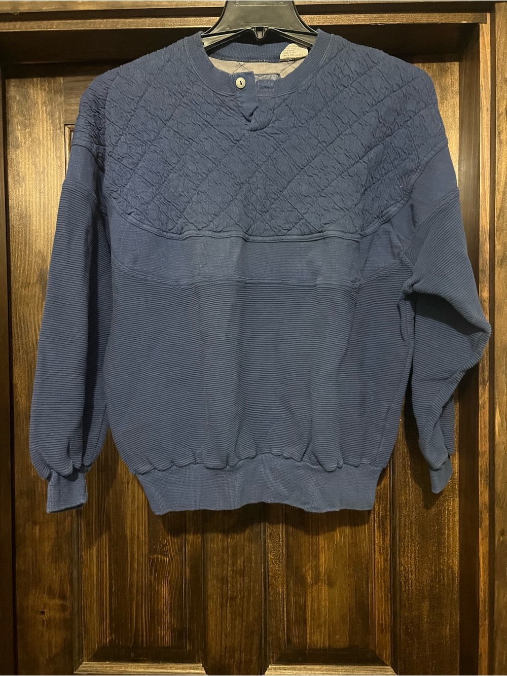 Vintage 80s Surf Pacific Coast Highway PCH Quilted Crewneck Sweatshirt Henley